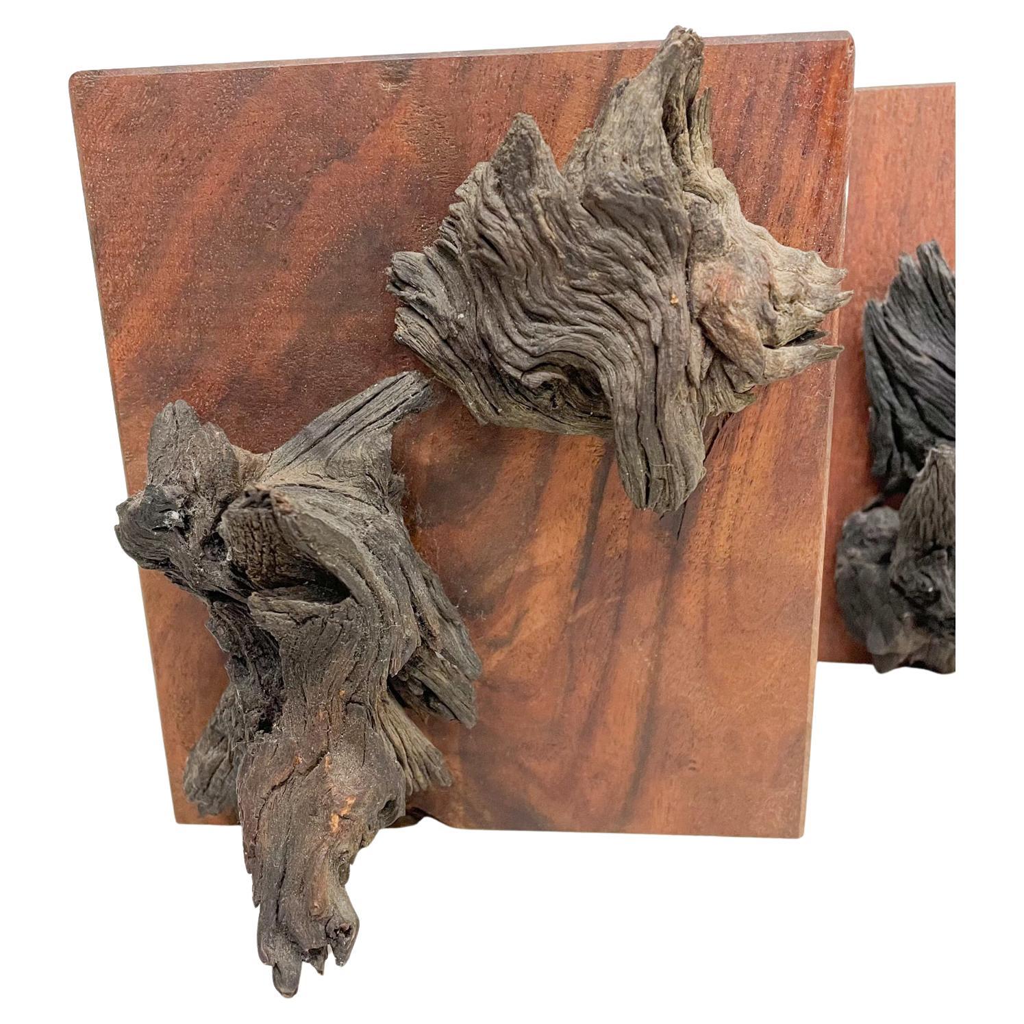 Sujetalibros de madera de nogal de los años 70 Moderno de mediados de siglo en venta