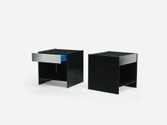 Pair of Lividi Nightstands Tables by Designer Jonathan Nesci in Solid Aluminum