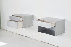 Paar Lividi-Nachttische des Designers Jonathan Nesci aus gewachstem Aluminium