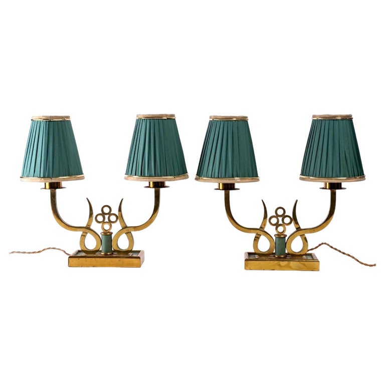 Pair of Living Room Lamps, Maison Leleu, Art Deco For Sale at 1stDibs