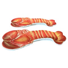 Paire d'assiettes en forme de homard de Fitz & Floyd