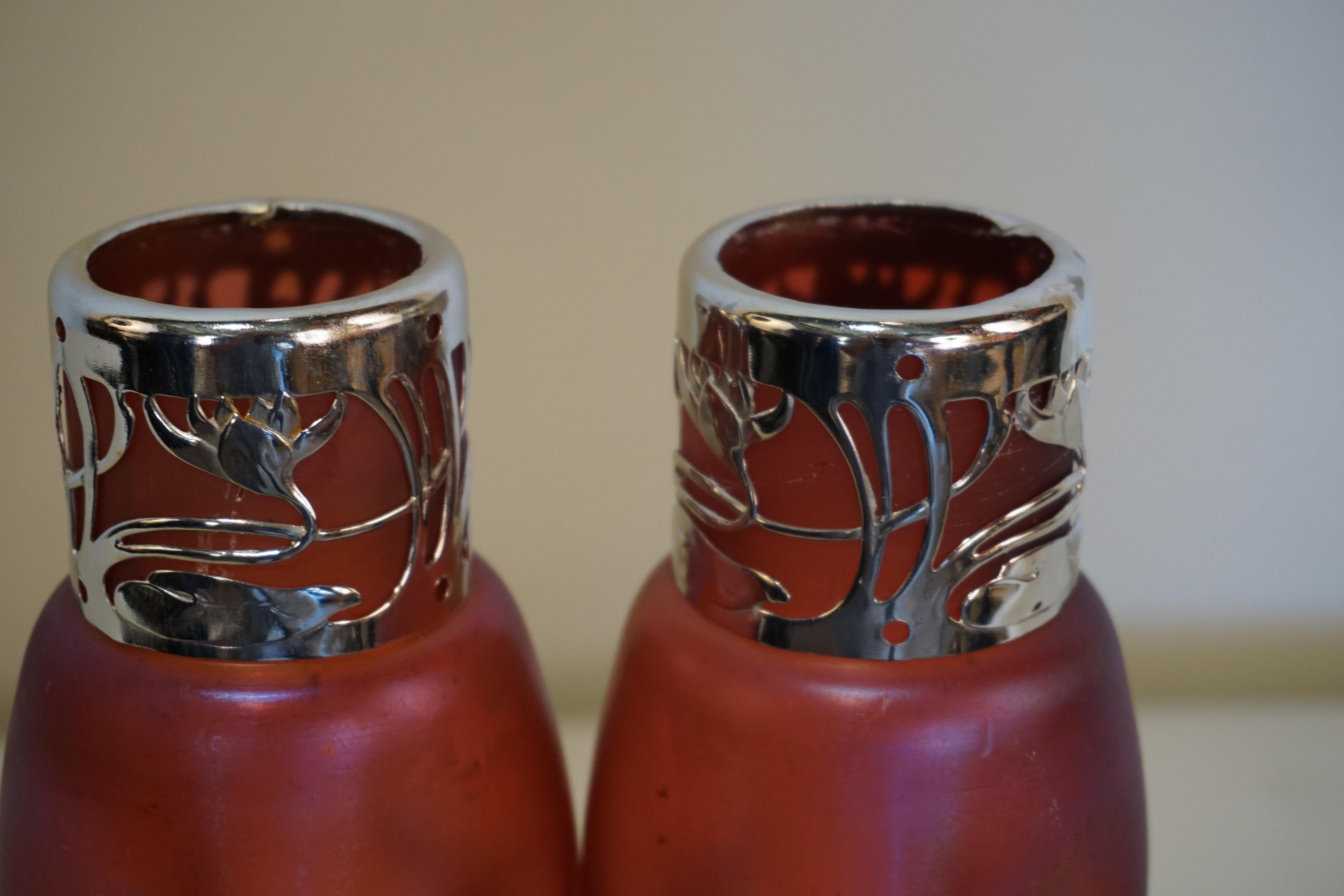 Pair of Iridescent Art Glass Vase 3