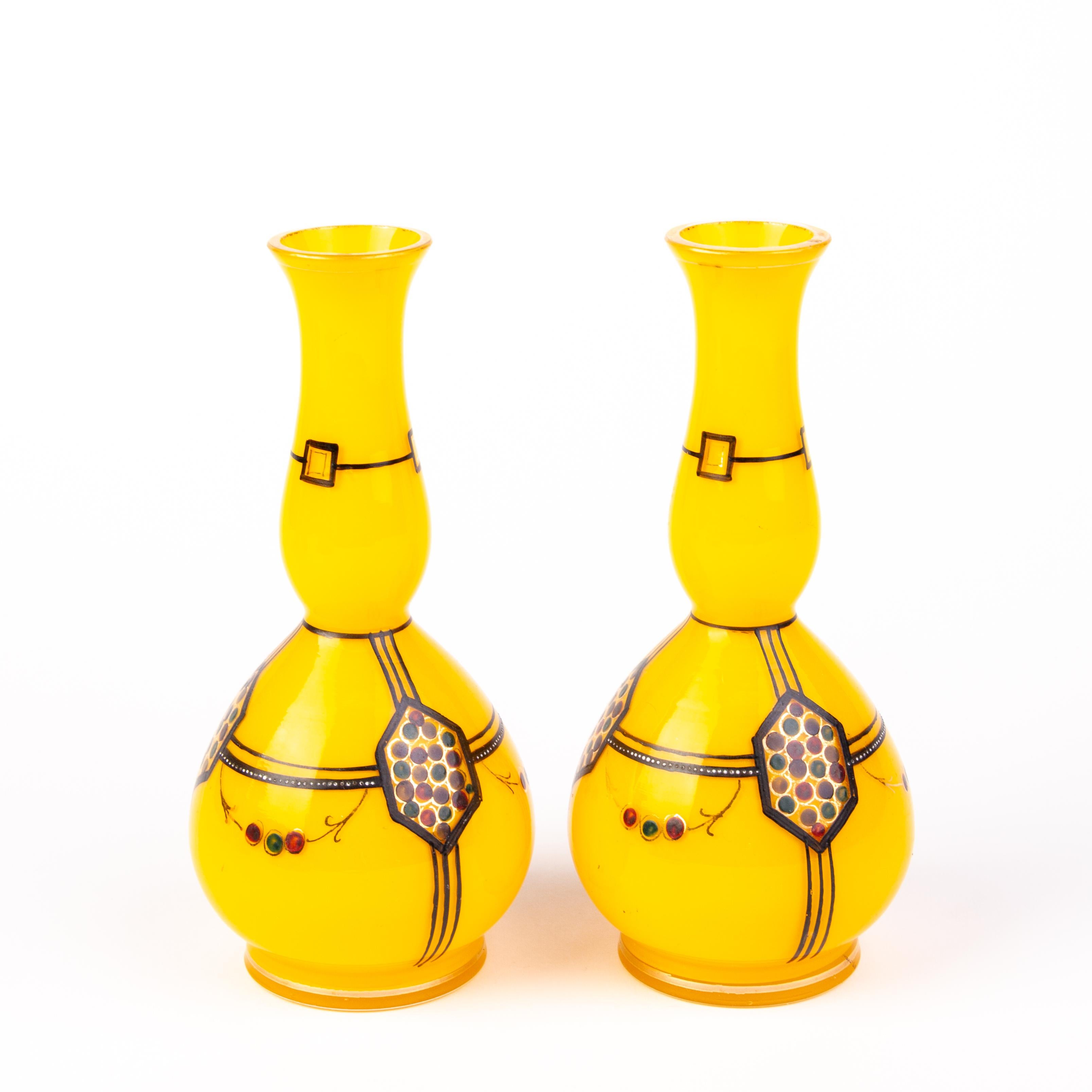 In good condition
From a private collection
Pair of Loetz Style Tango Glass Bohemian Art Nouveau Baluster Gourd Vases
