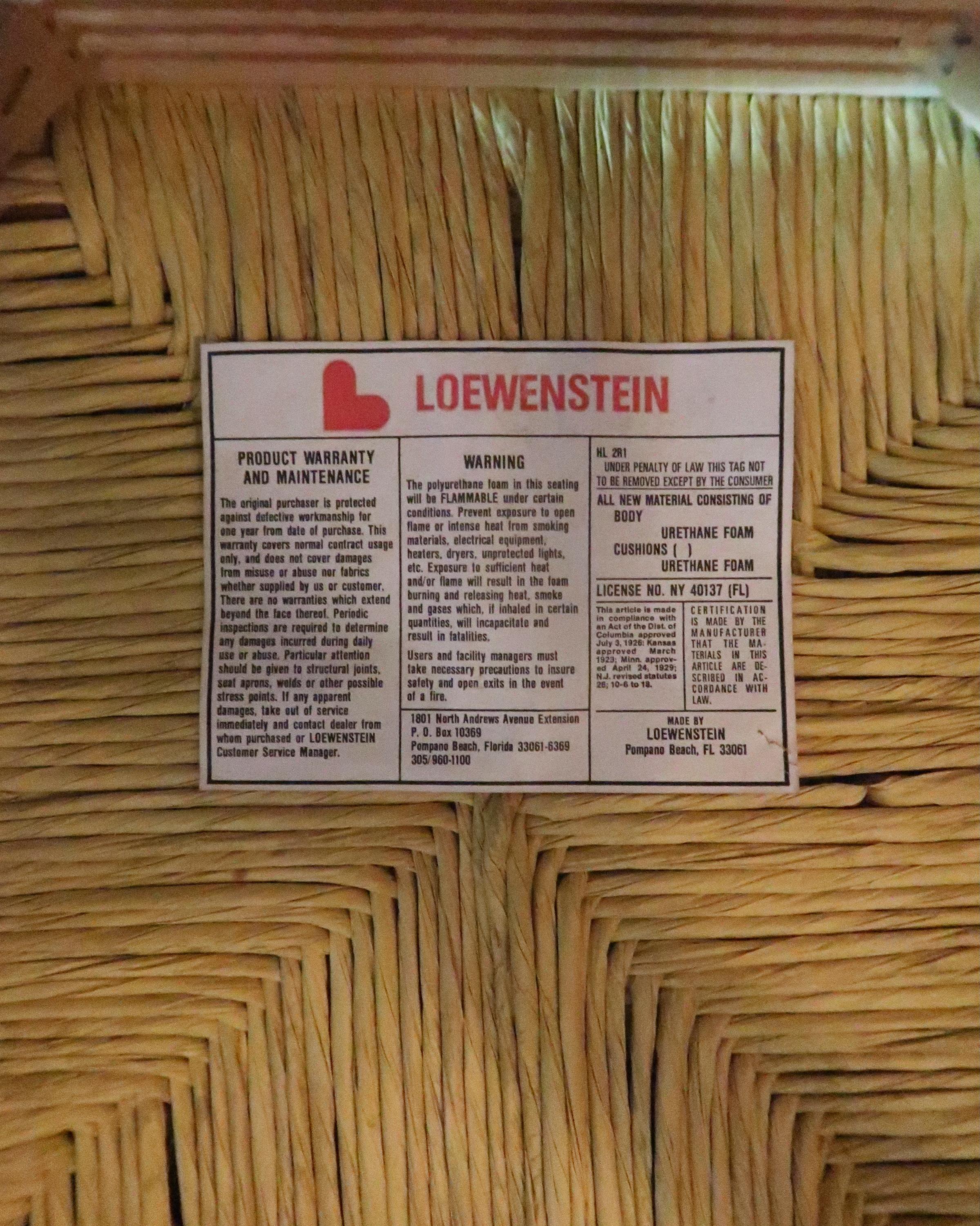 Paire de tabourets de comptoir à siège en jonc Loewenstein en vente 3