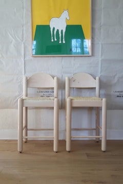 Paar Loewenstein Rush Seat Counter Hocker