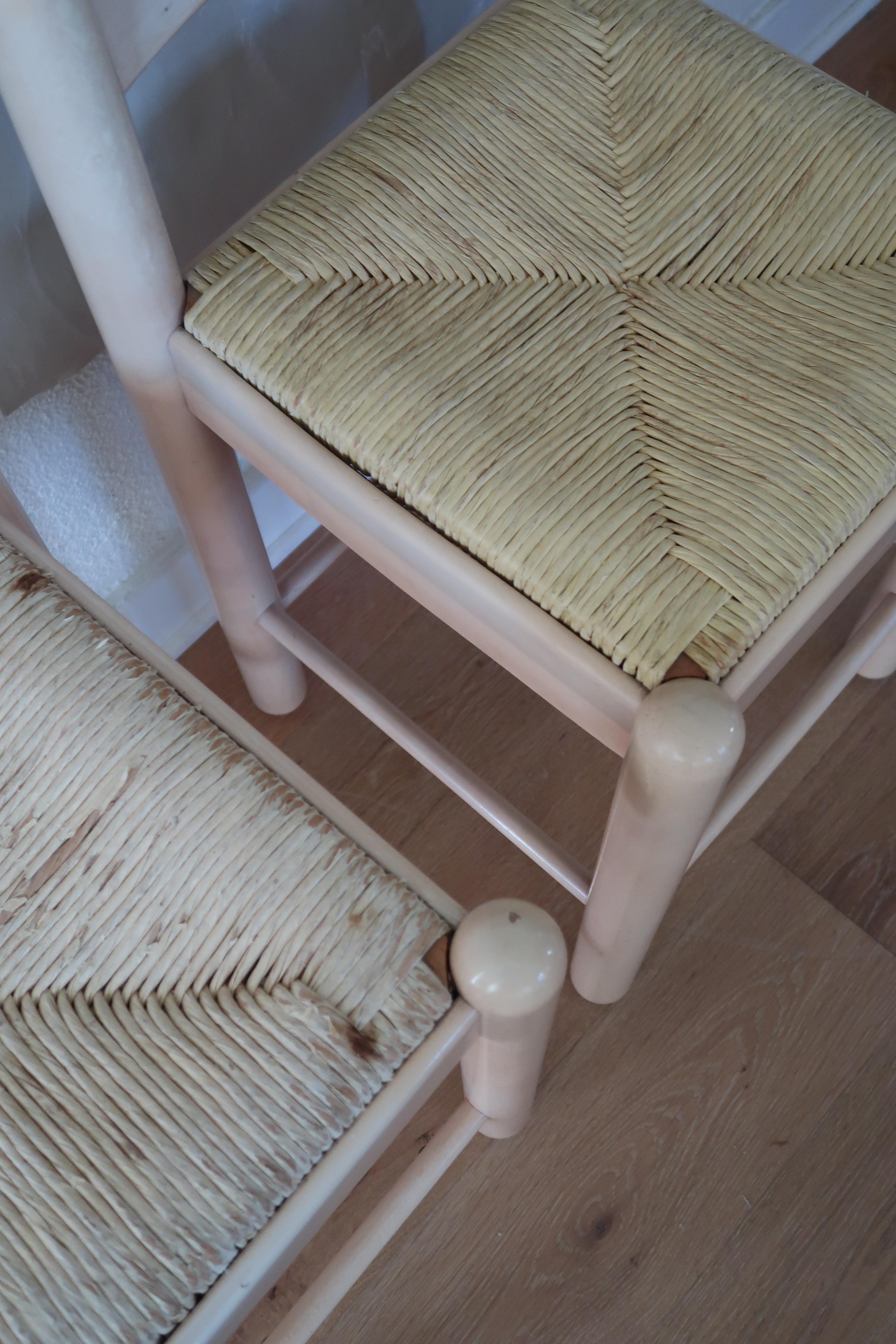 Américain Paire de tabourets de comptoir à siège en jonc Loewenstein en vente