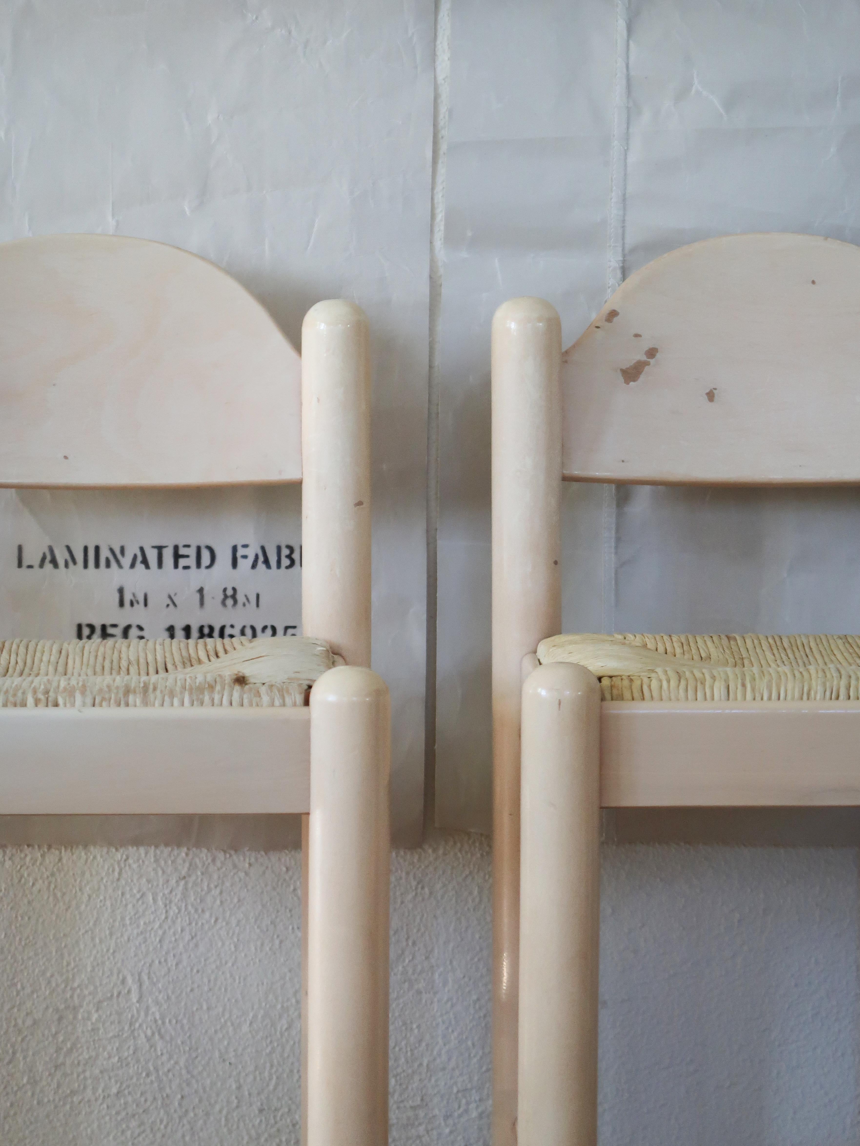 Bois Paire de tabourets de comptoir à siège en jonc Loewenstein en vente