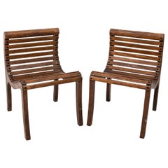 Used Pair of Lolling Oak Chairs