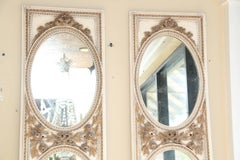 Pair of Long and Narrow 19th Century, Mirrored French Boiserie Panels