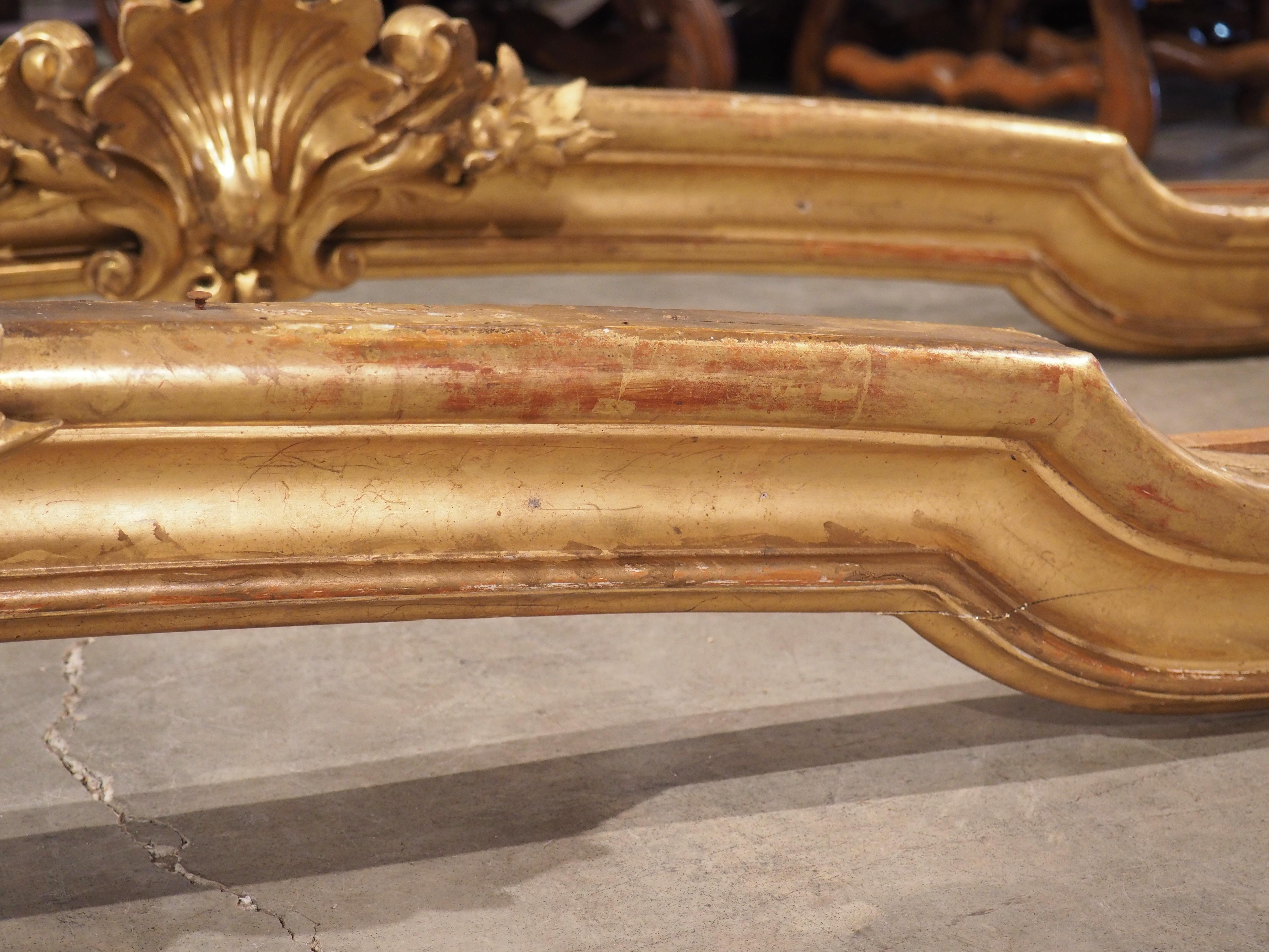 Pair of Long Antique French Giltwood Valances or “Cantonnieres”, circa 1850 For Sale 5