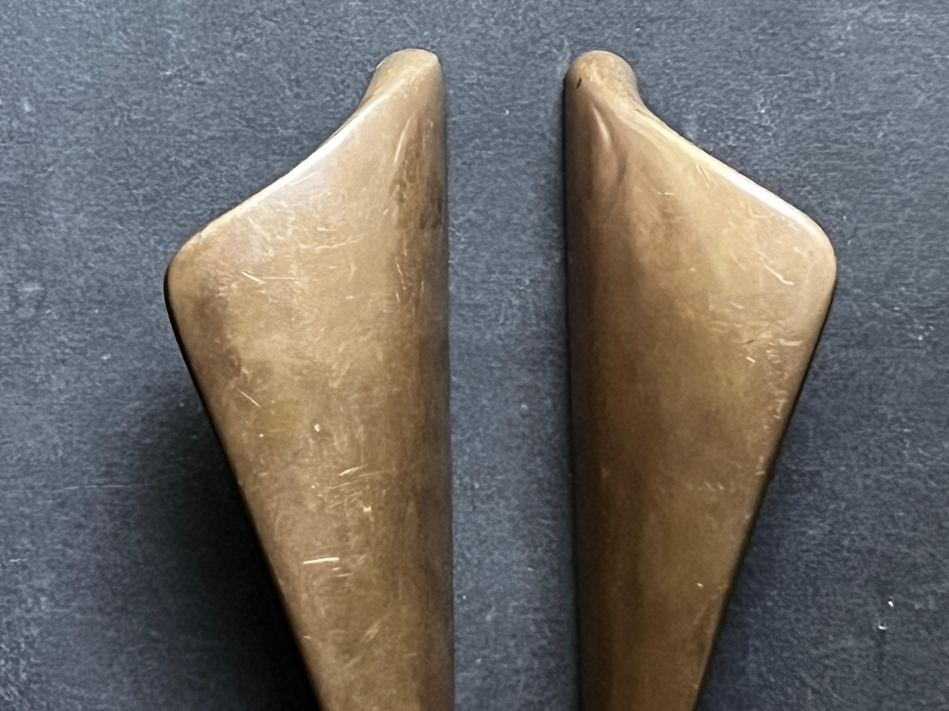 European Pair of Long Bronze Door Handles, 20th Century