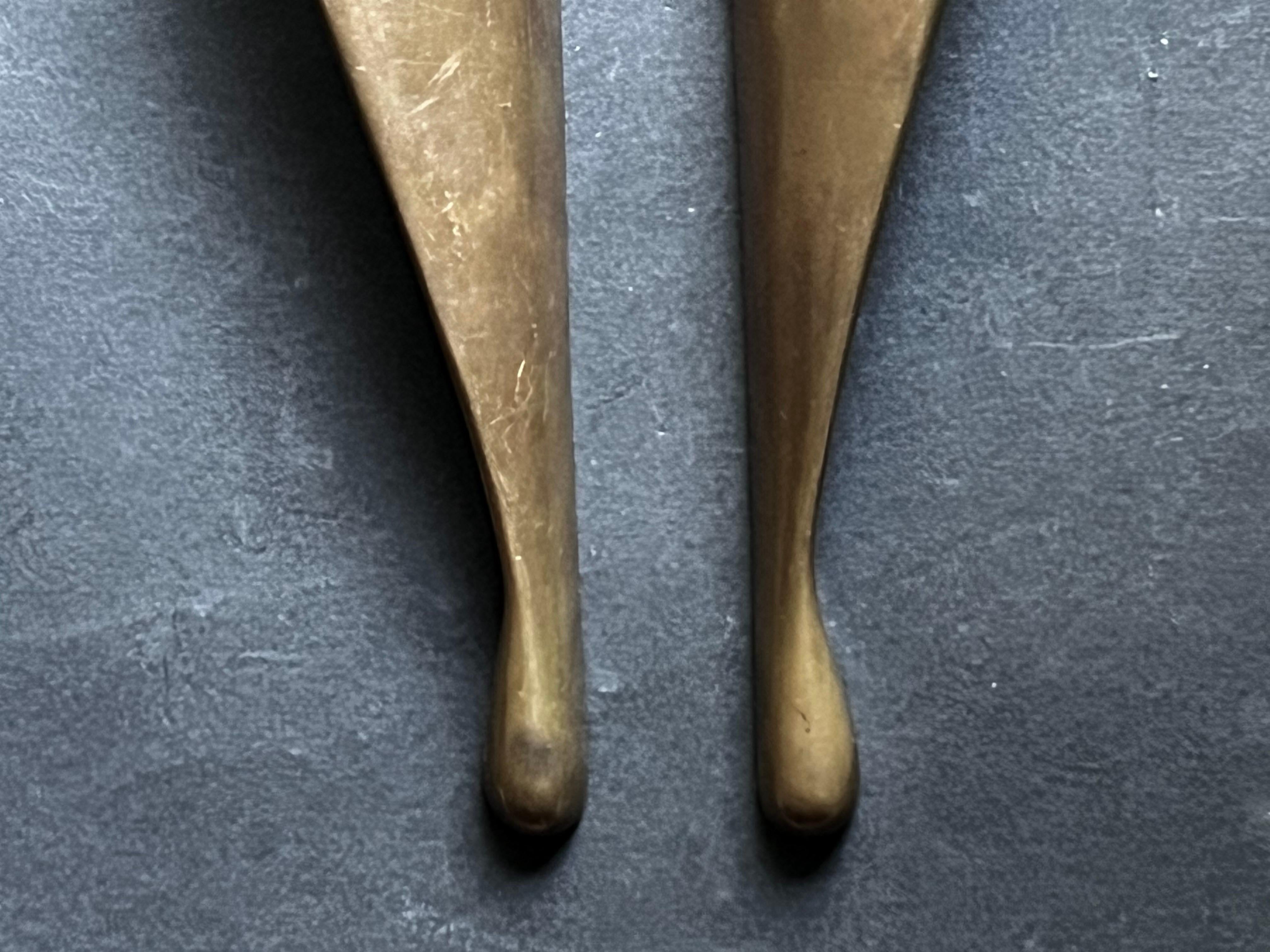 Cast Pair of Long Bronze Door Handles, 20th Century