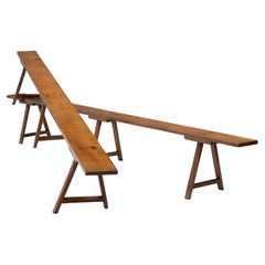 Pair of Long Cherry Benches
