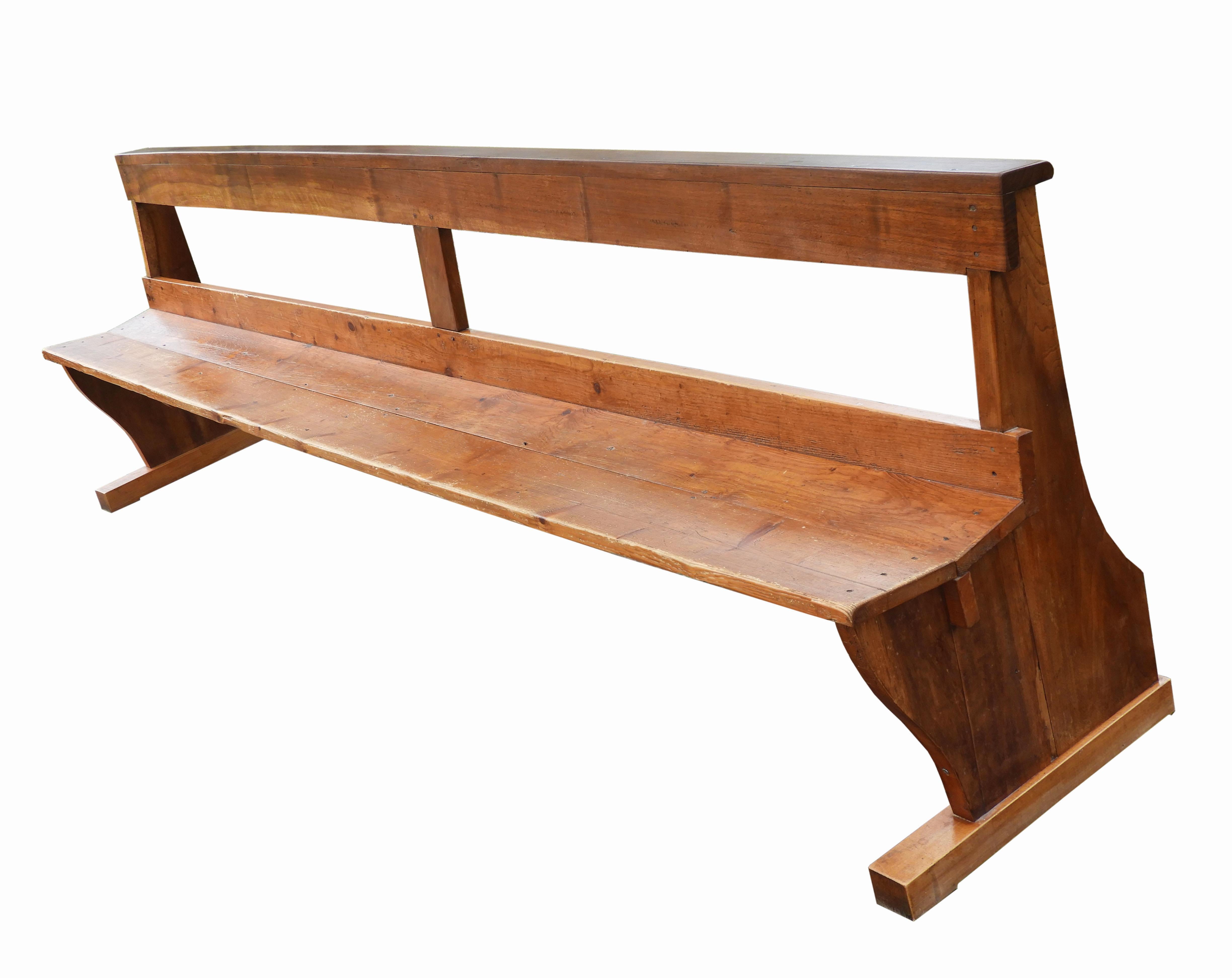 French Pair of Long Church Benches C1890 France