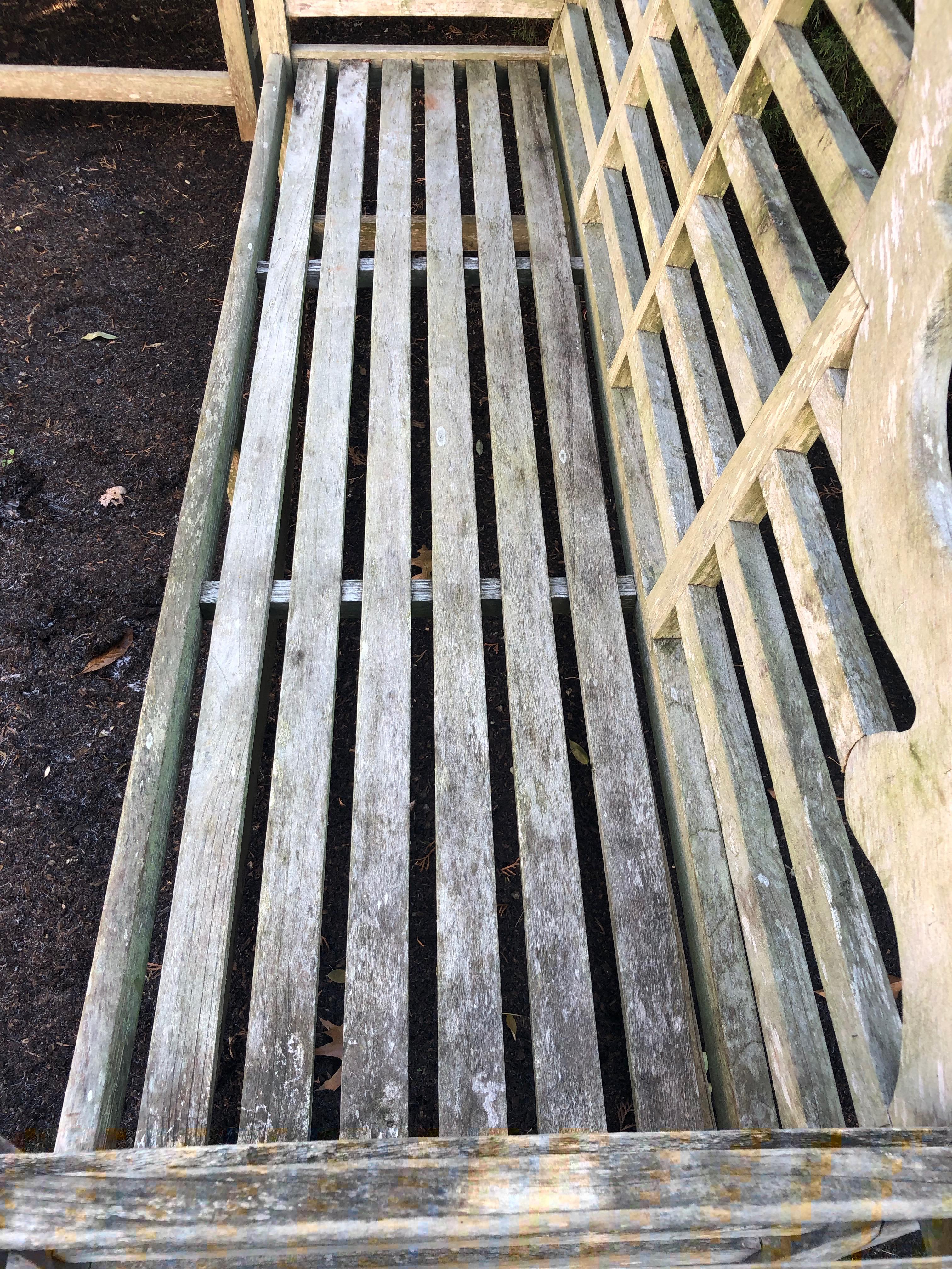 Pair of Long English Lutyens-Style Benches in Teak 9