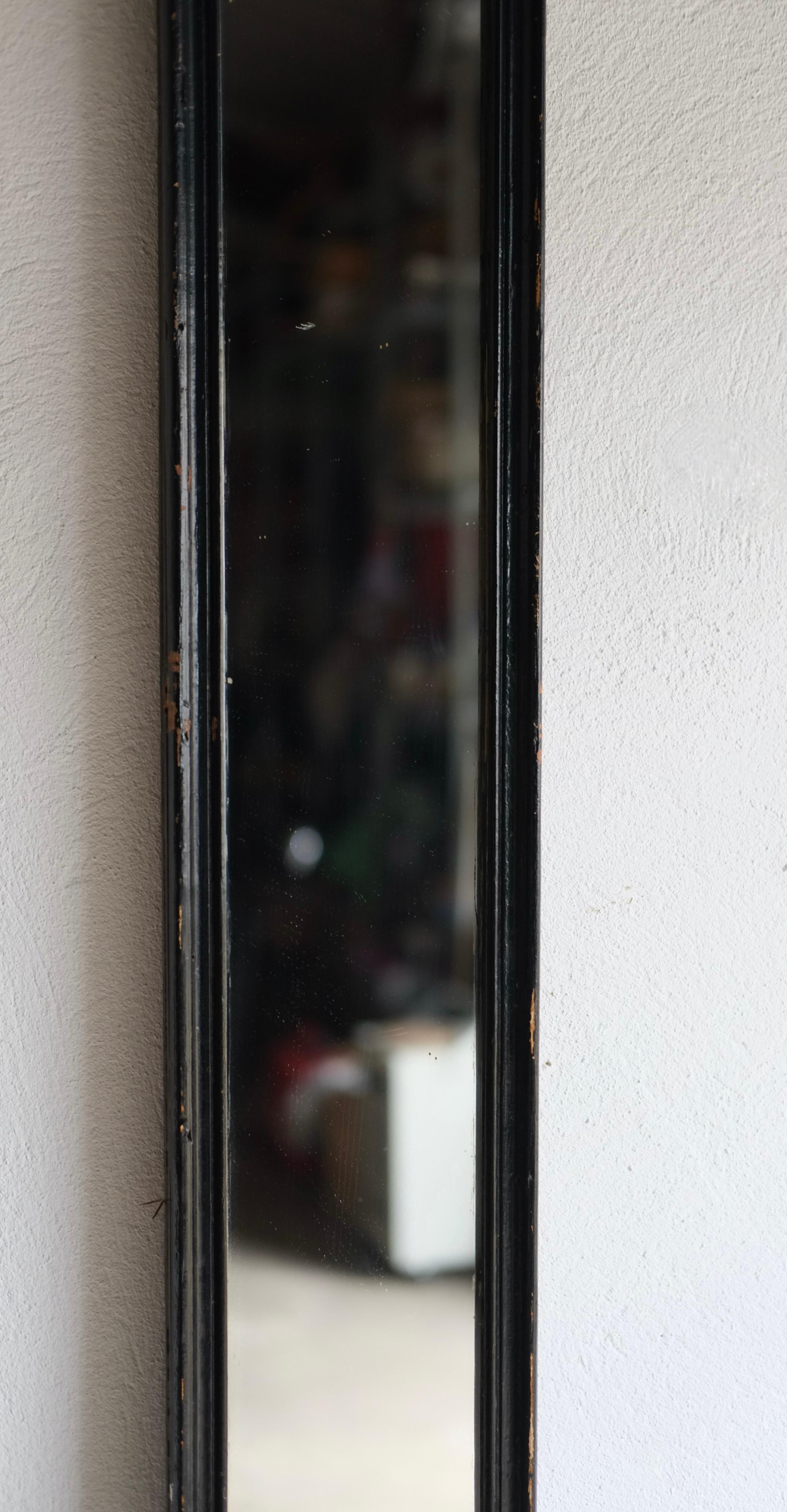 Wood Pair Of Long French Mirrors For Sale