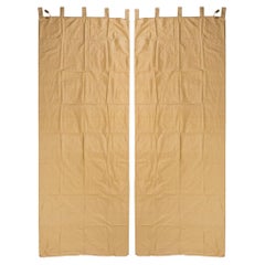 Elegant Long Light Yellow Silk Curtains, Neoclassical Revival, Italy