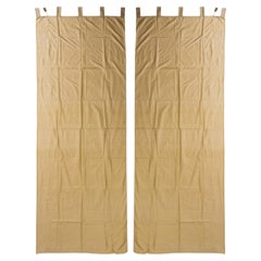 Elegant Long Light Yellow Silk Curtains, Neoclassical Revival, Italy