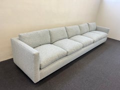 Pair of Long Lite Blue Down Filled Sofas by Steve Chase