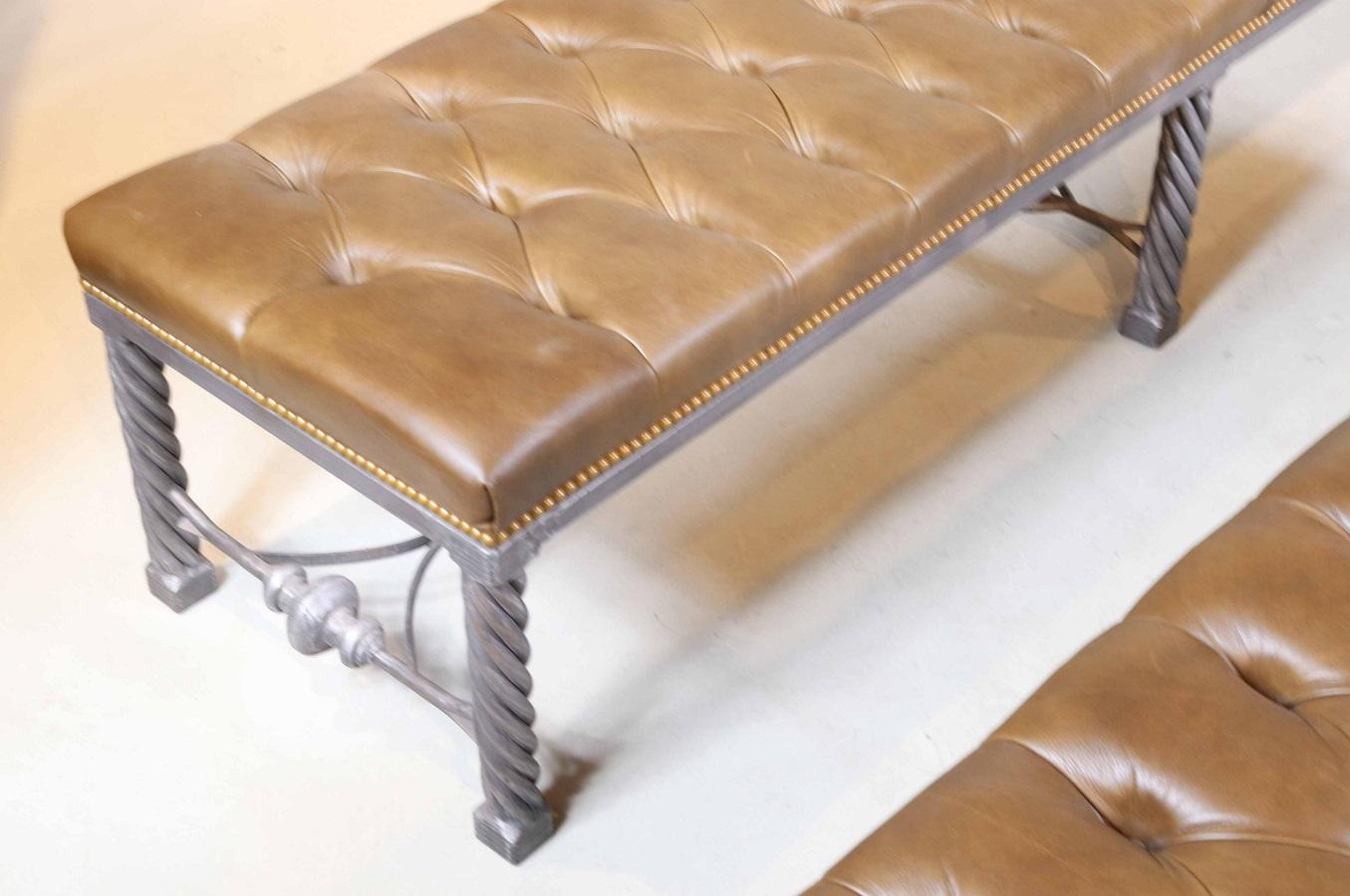 long leather bench