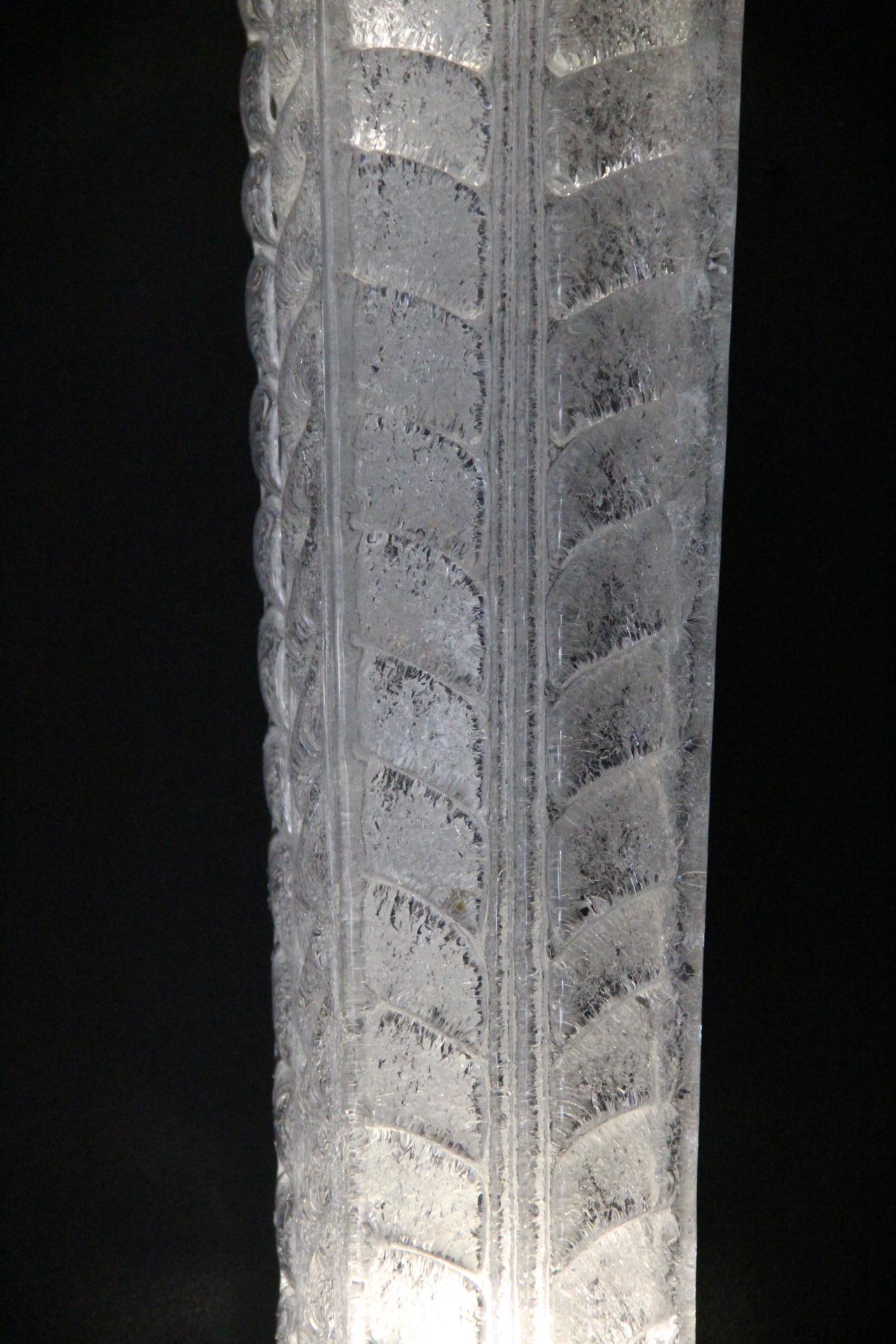 Pareja de Apliques Largos de Cristal de Murano Graniglia Blanco , Apliques Largos en venta 8