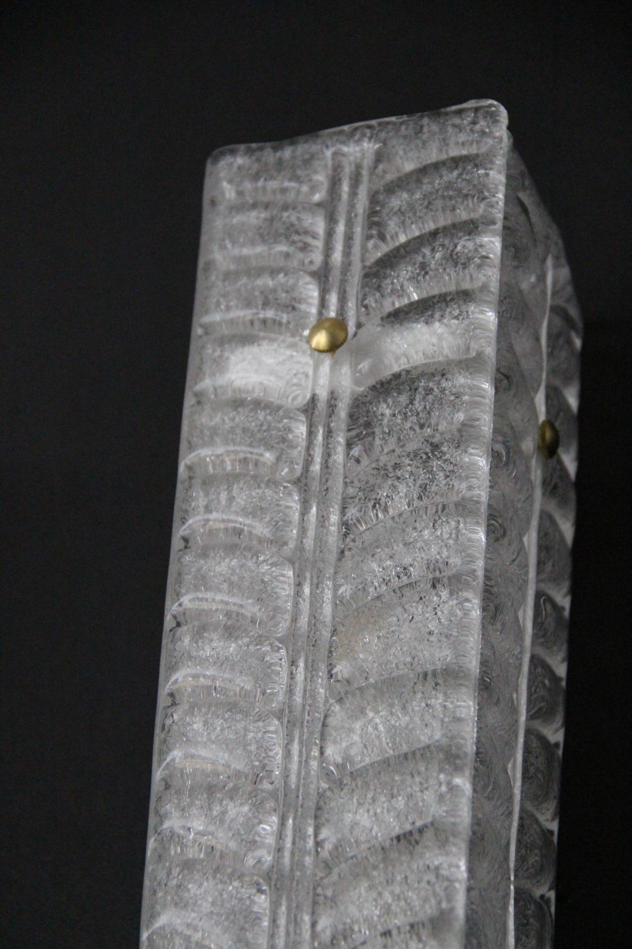 Pareja de Apliques Largos de Cristal de Murano Graniglia Blanco , Apliques Largos en venta 3