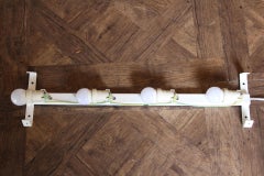 Pair of Long White Murano Glass Sconces in Feather Shape, Long Wall Lights