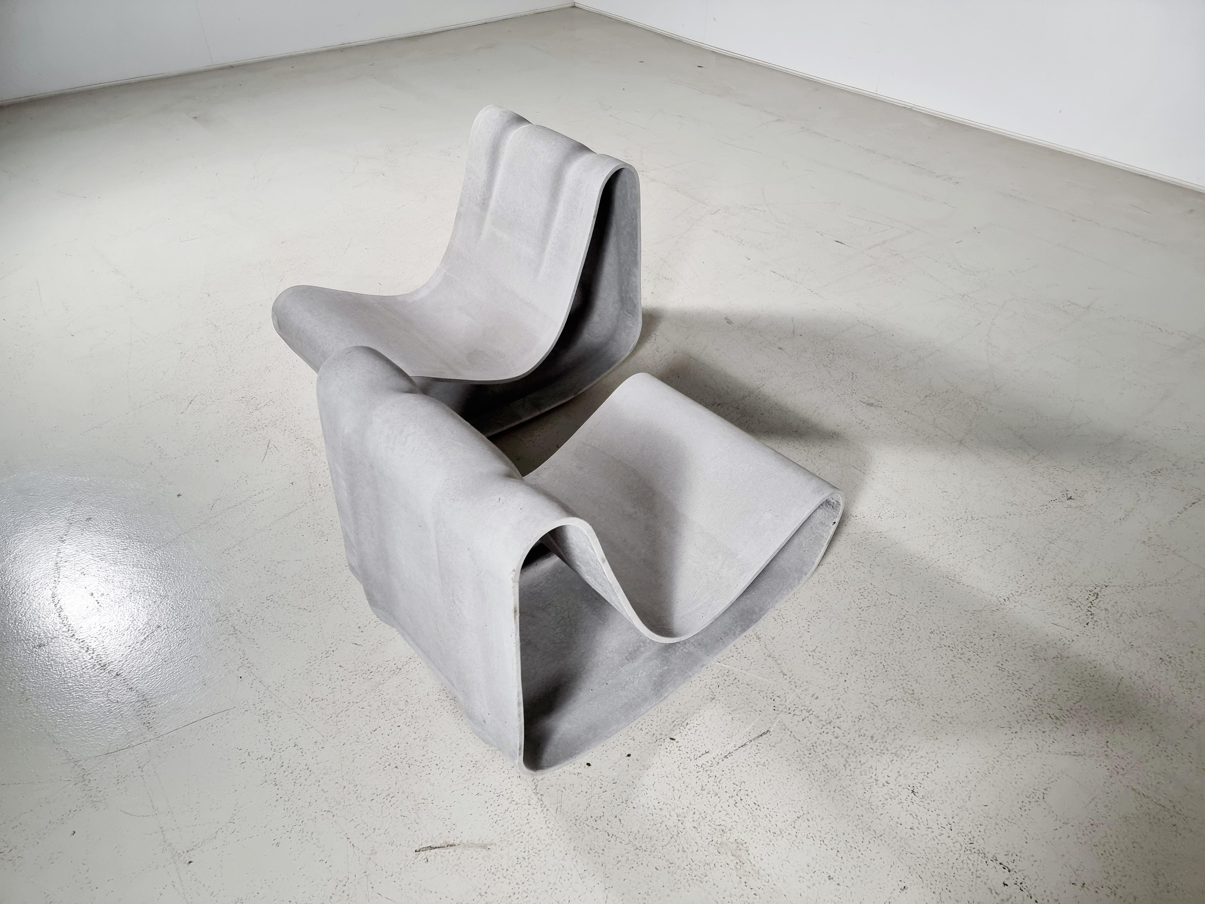 Pair of Loop Chairs by Willy Guhl for Eternit, 1990s 3