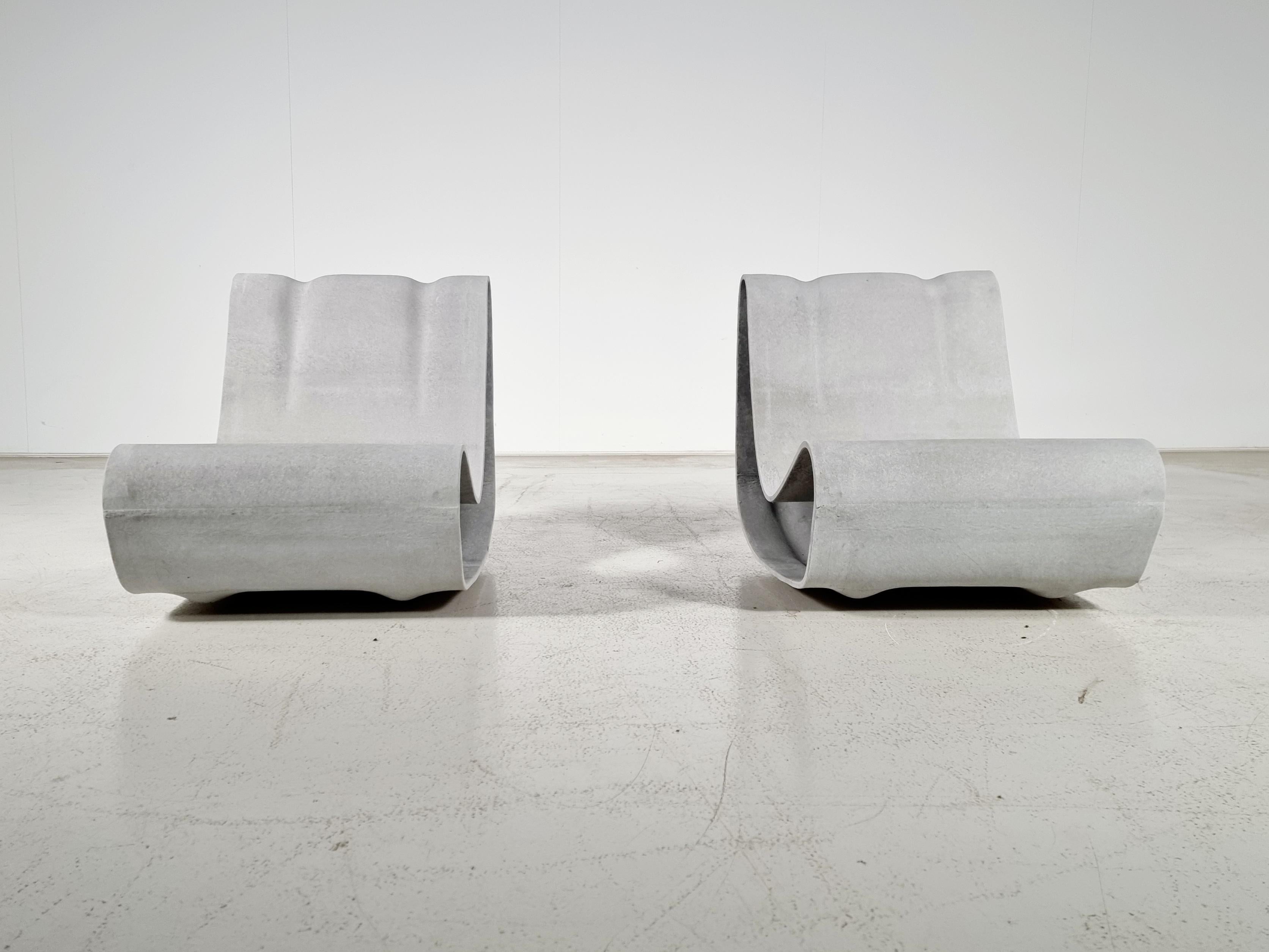 Contemporary Pair of Loop Chairs by Willy Guhl for Eternit, 1990s