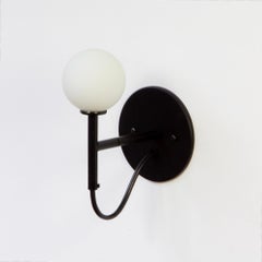Pair of Loop Wall Sconces by Research.Lighting, Black, Glass, Made to Order