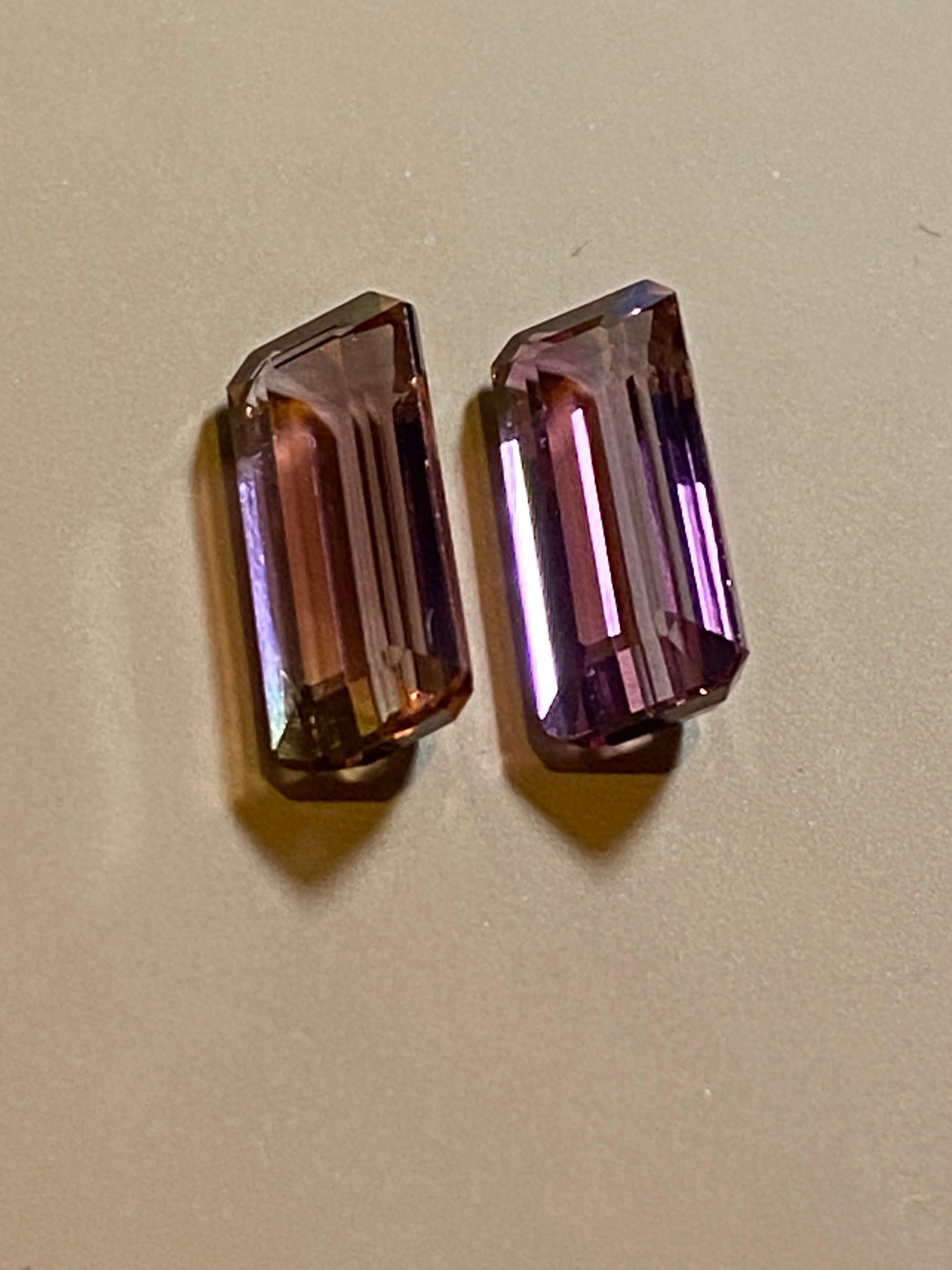 Coppia di tormaline rosa naturali sfuse e abbinate, taglio baguette, 5,00ct (in totale) in vendita 2