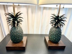 Pair of Lost Wax Bronze Pineapple Lamps from the Cote d'Ivoire