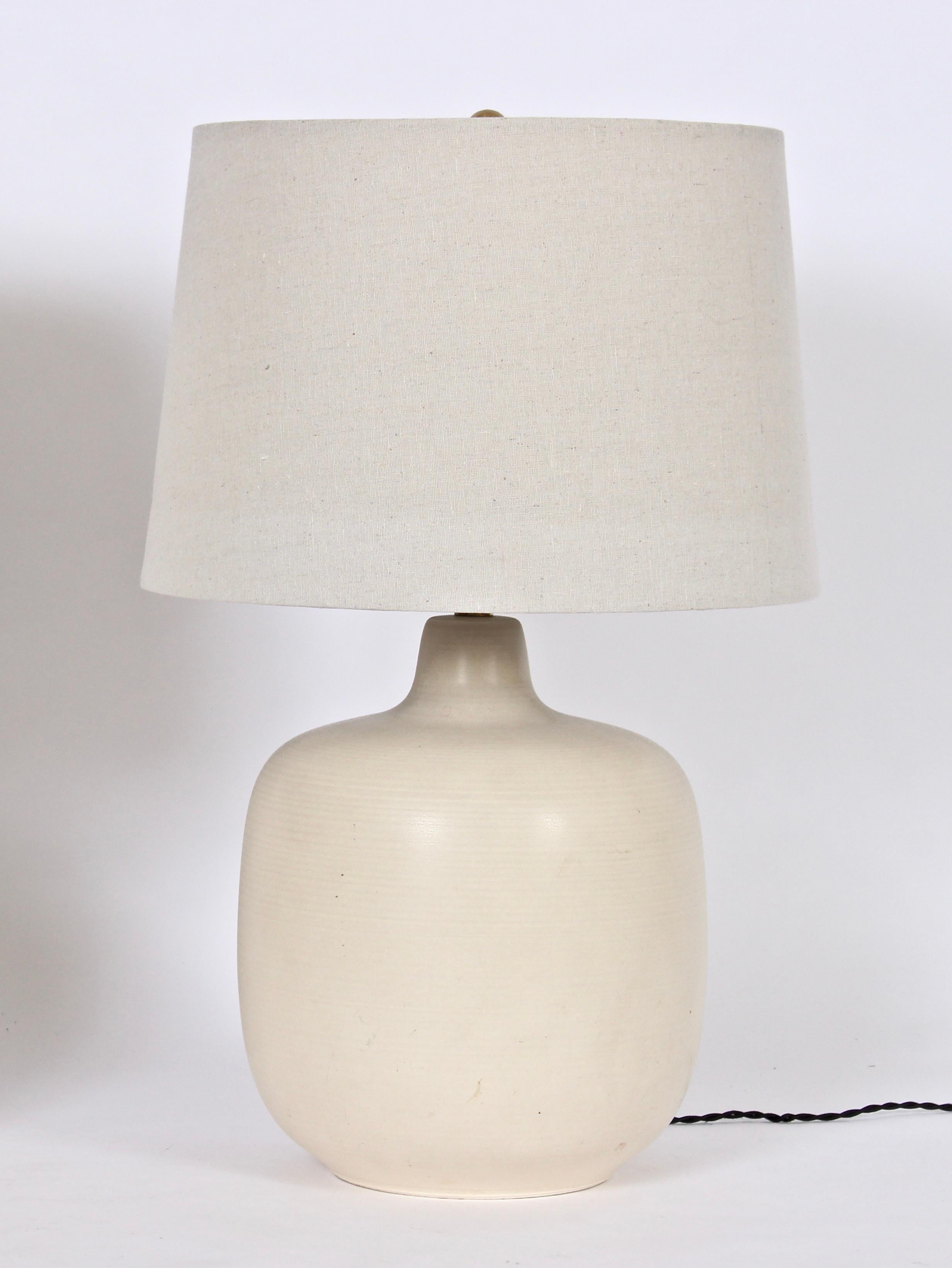 Pair of Lotte and Gunnar Bostlund Bone Stoneware Table Lamps 1