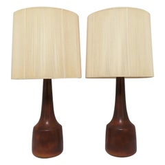 Pair of Lotte & Gunnar Bostlund Art Pottery Table Lamps, circa 1960s