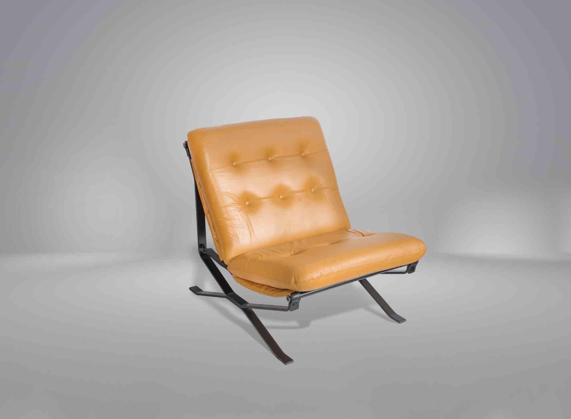 Leather Pair of Lotus Armchair by Ico and Luisa Parisi, Mid-20th Century For Sale