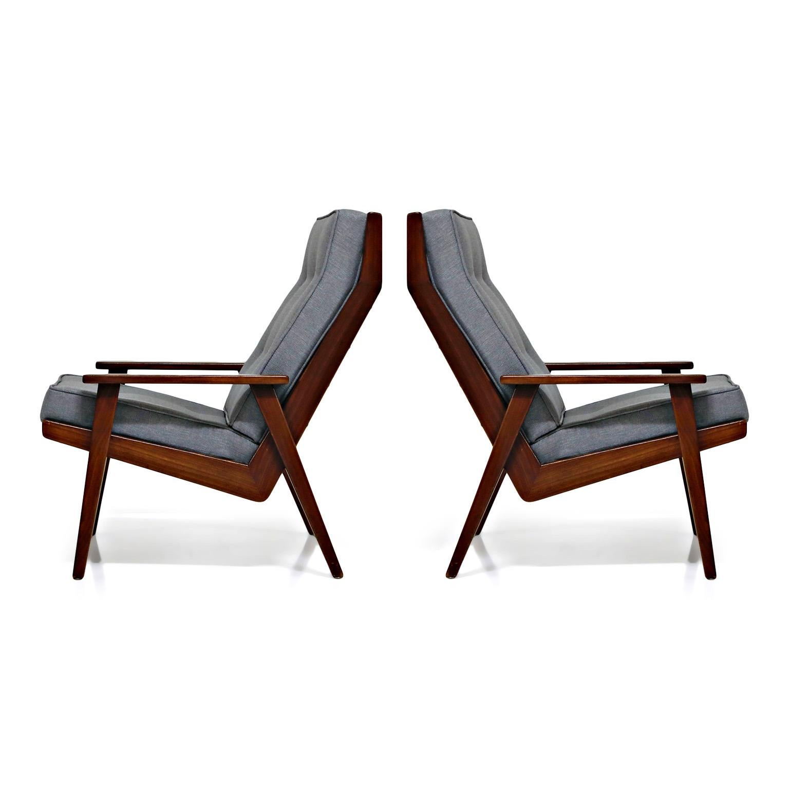 Mid-Century Modern Pair of Lotus Chairs by Robert Parry for Gelderland, Denmark 1950s, Restored