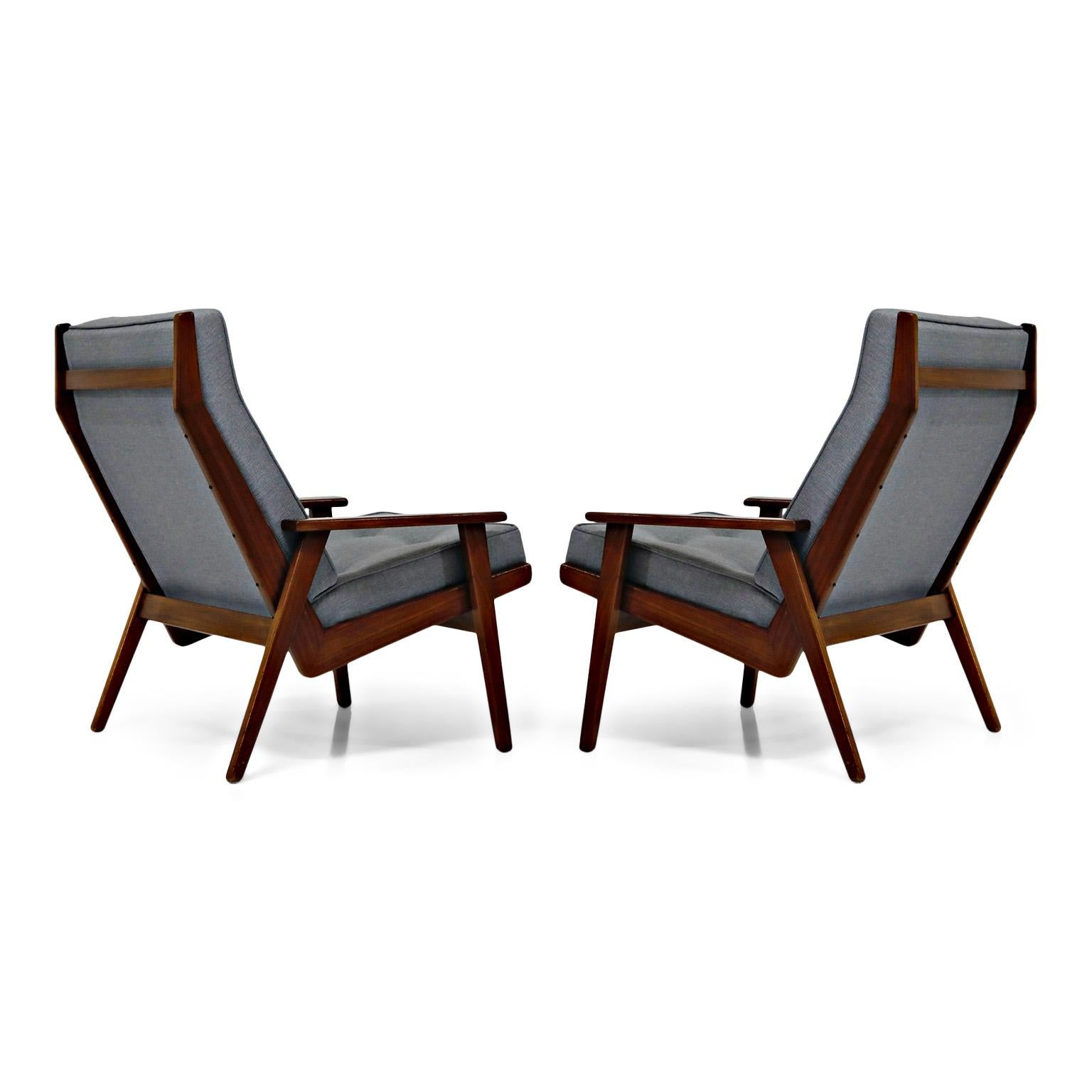 Fabric Pair of Lotus Chairs by Robert Parry for Gelderland, Denmark 1950s, Restored