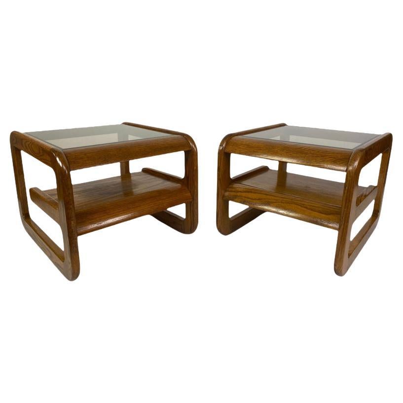 Pair of Lou Hodges Cantilever Side or End Tables/Nightstands