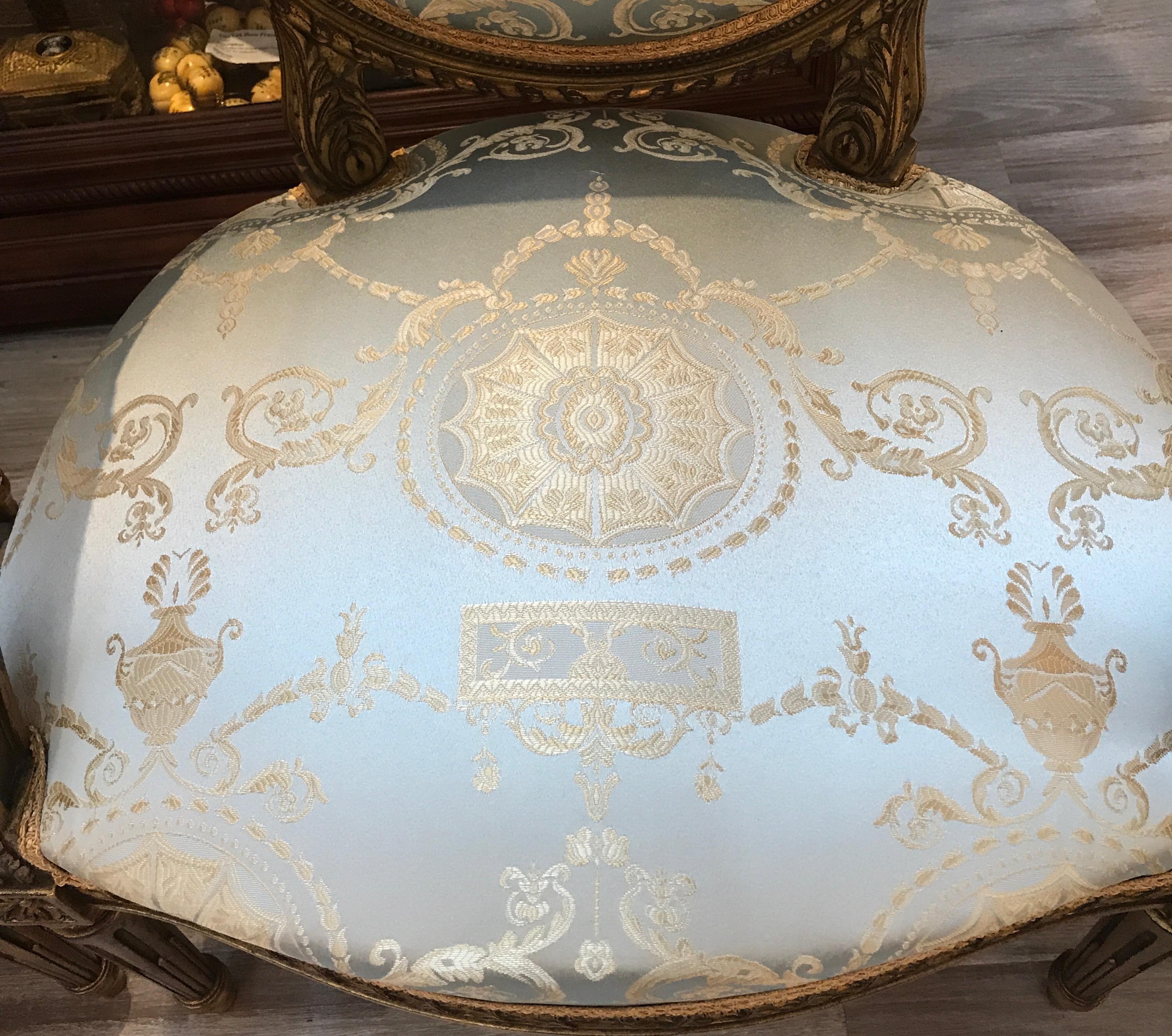 Pair of Louis XVI Gilt Wood Chairs In Excellent Condition In Lambertville, NJ