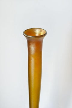 Pair of Louis Comfort Tiffany Bronze, Marble & Favrile Glass Vases