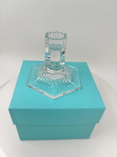 Louis Comfort Tiffany Crystal Candlesticks, Pair, New York, 1992