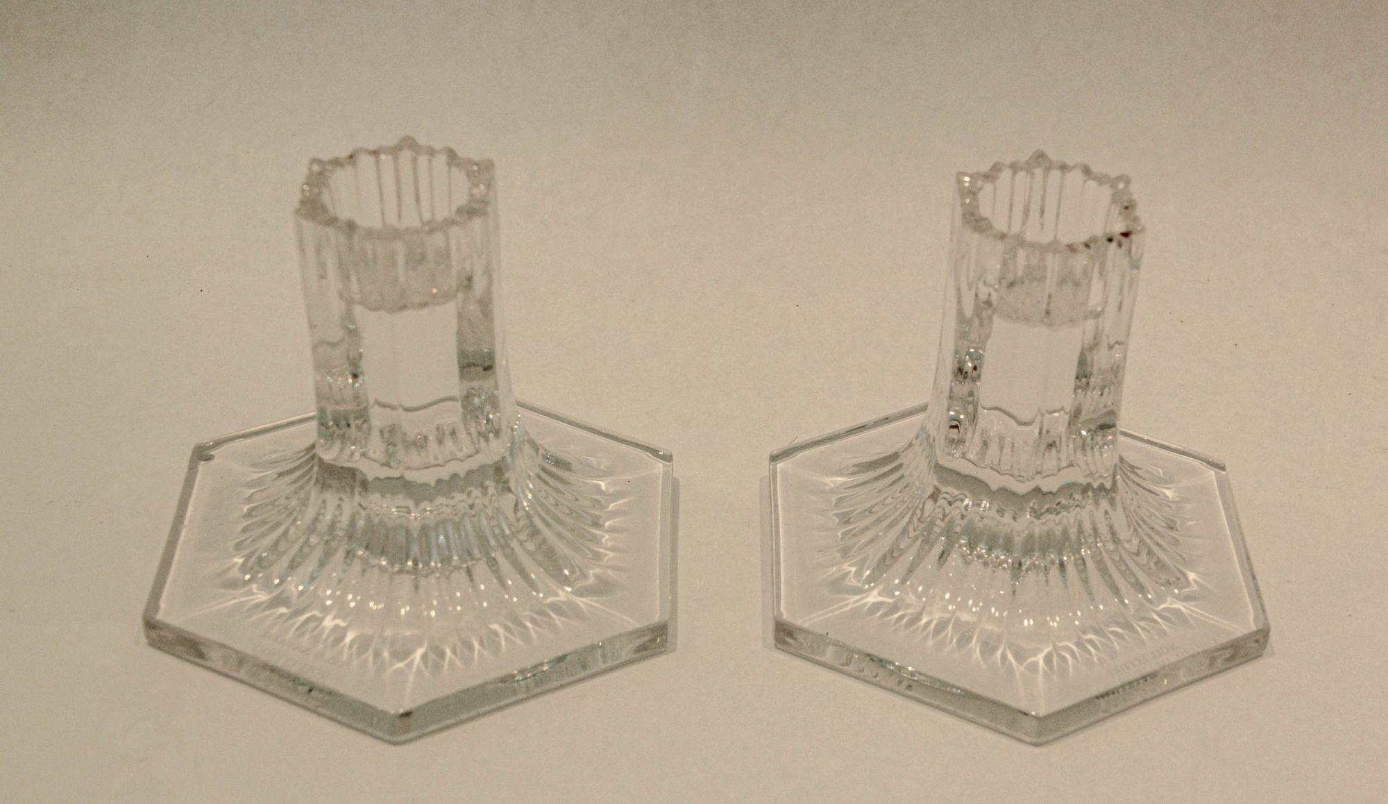 Art nouveau Paire de Louis Comfort Tiffany & Co. Chandeliers cristal clair en vente