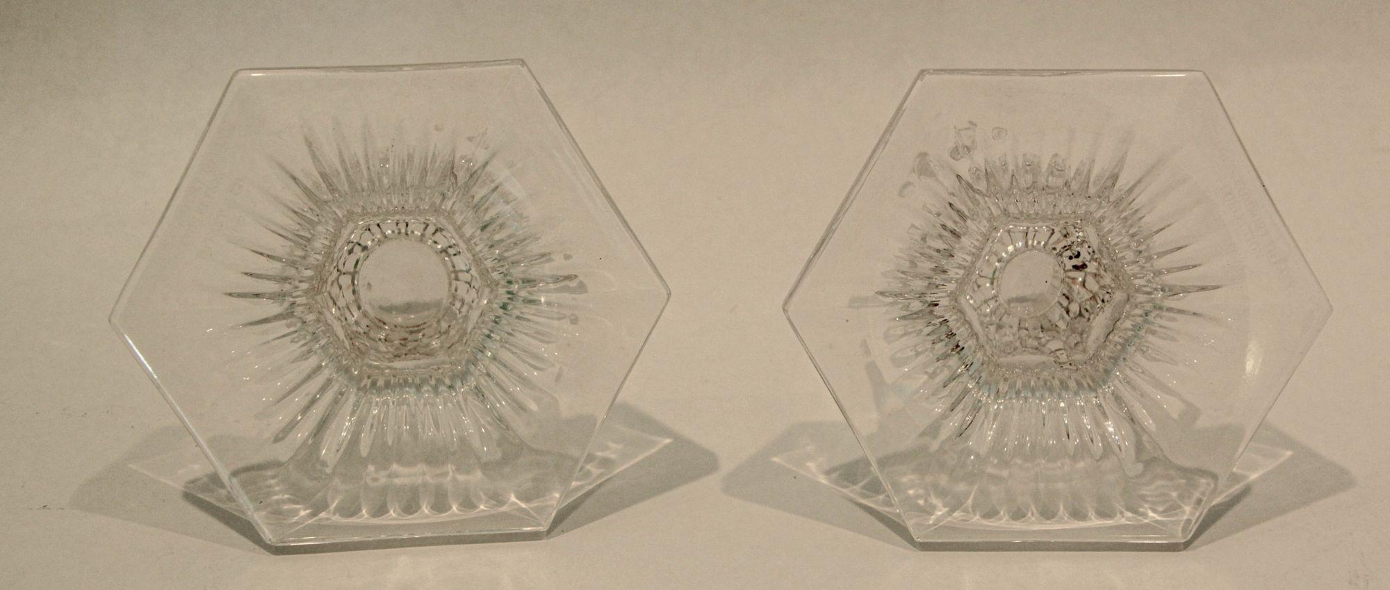 Paire de Louis Comfort Tiffany & Co. Chandeliers cristal clair Bon état - En vente à North Hollywood, CA