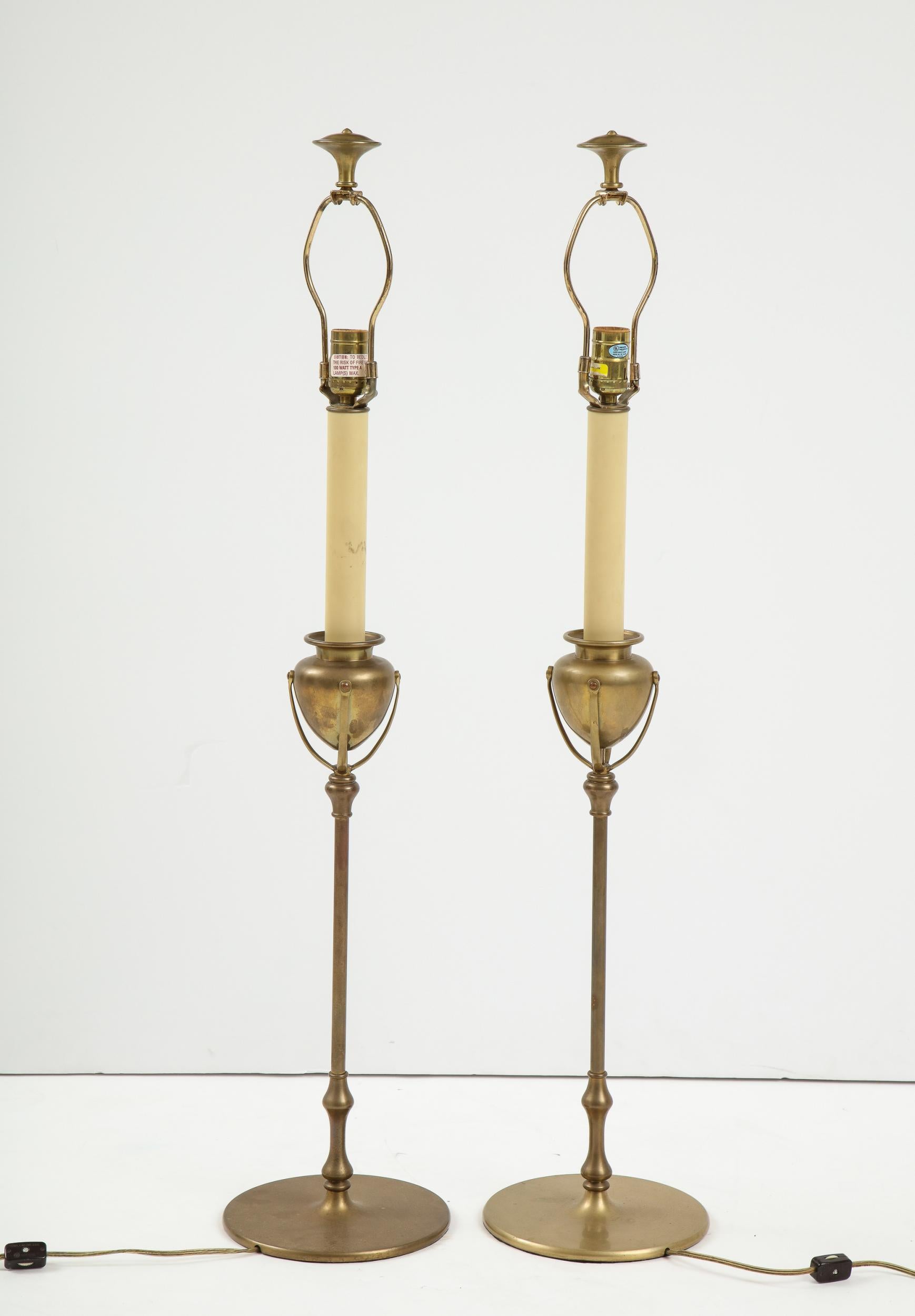 Pair of Louis Comfort Tiffany Inspired Lamps 3