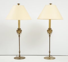 Pair of Louis Comfort Tiffany Inspired Lamps