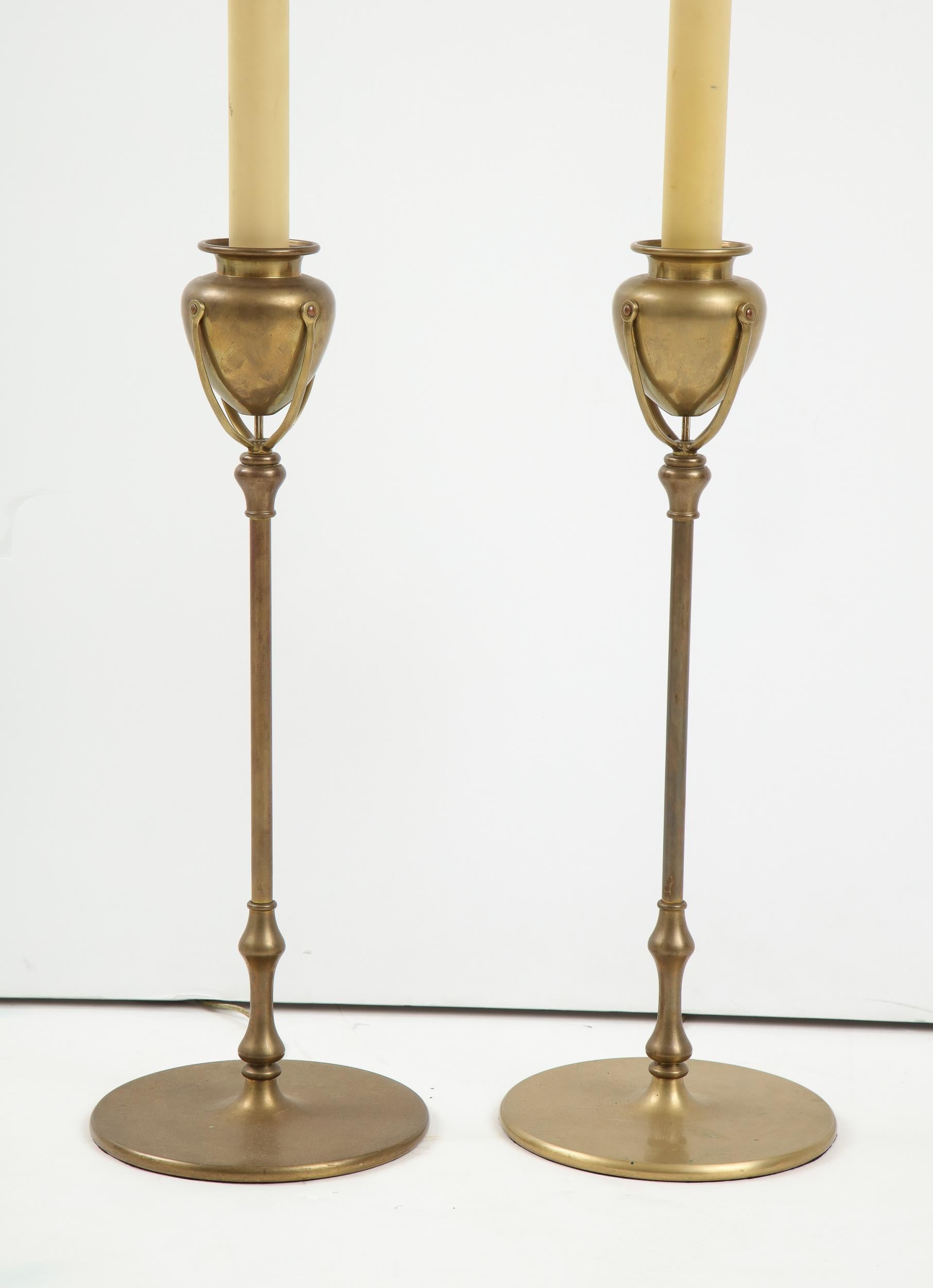 American Pair of Louis Comfort Tiffany Inspired Lamps