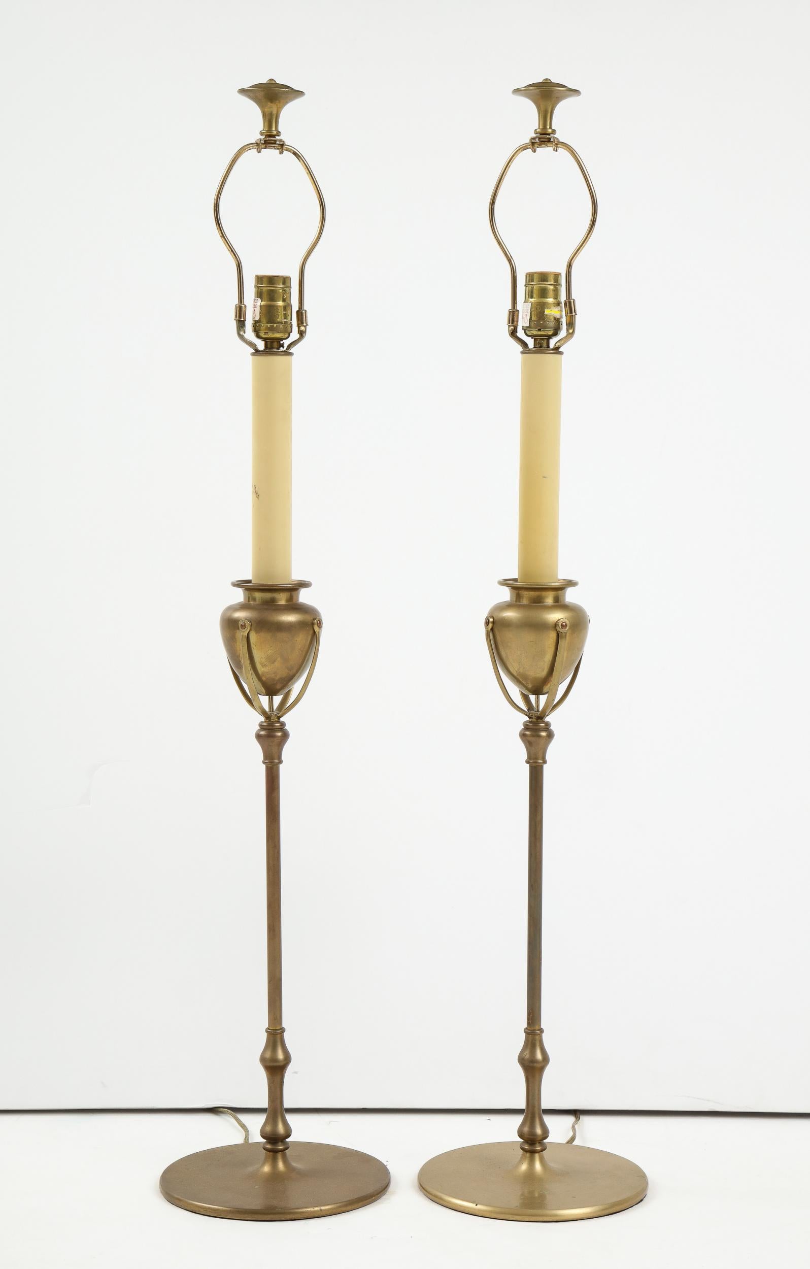 Pair of Louis Comfort Tiffany Inspired Lamps 1