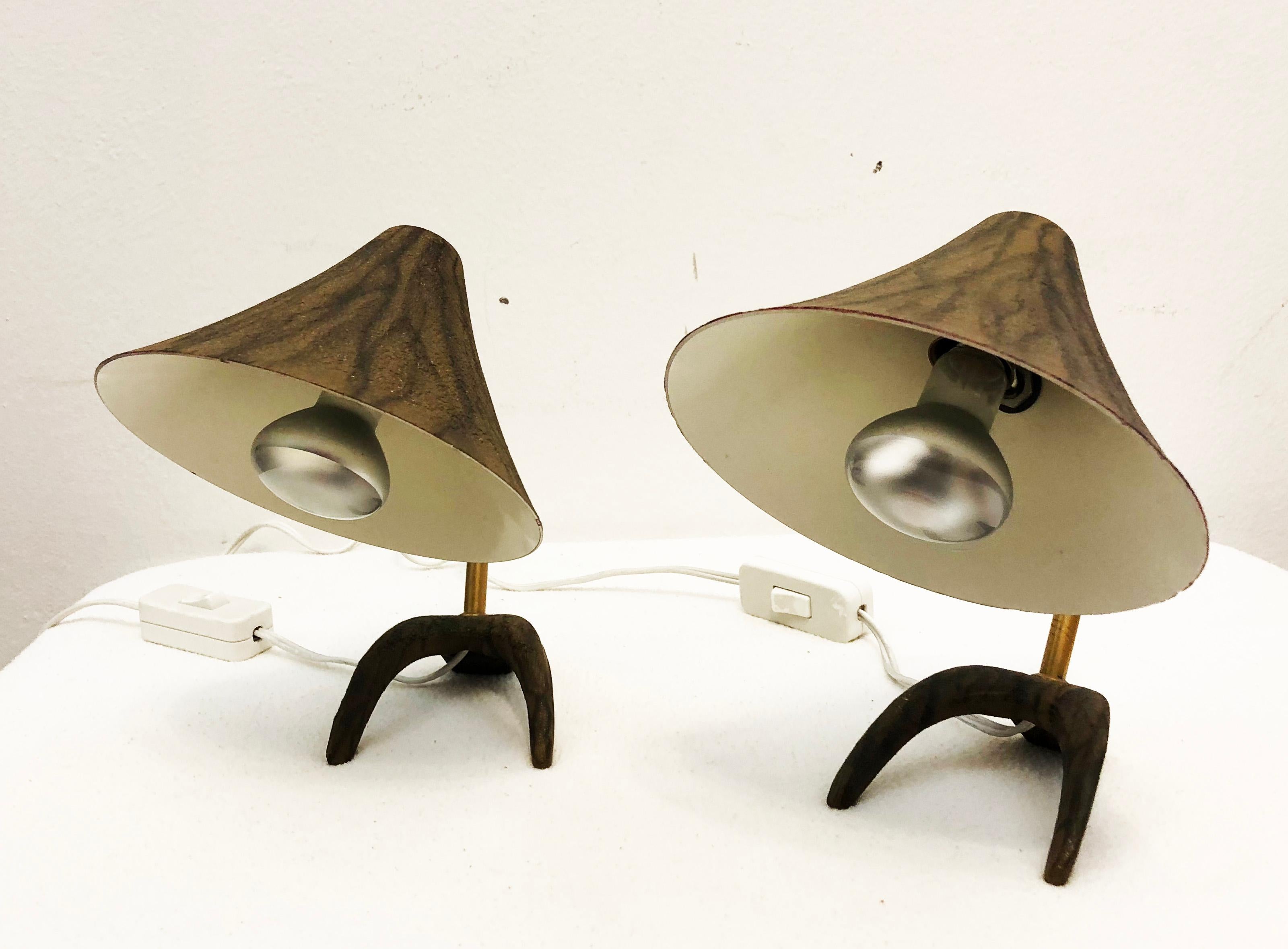 Mid-20th Century Pair of Louis Kalff Crane Feet Table Lamp for Philips For Sale