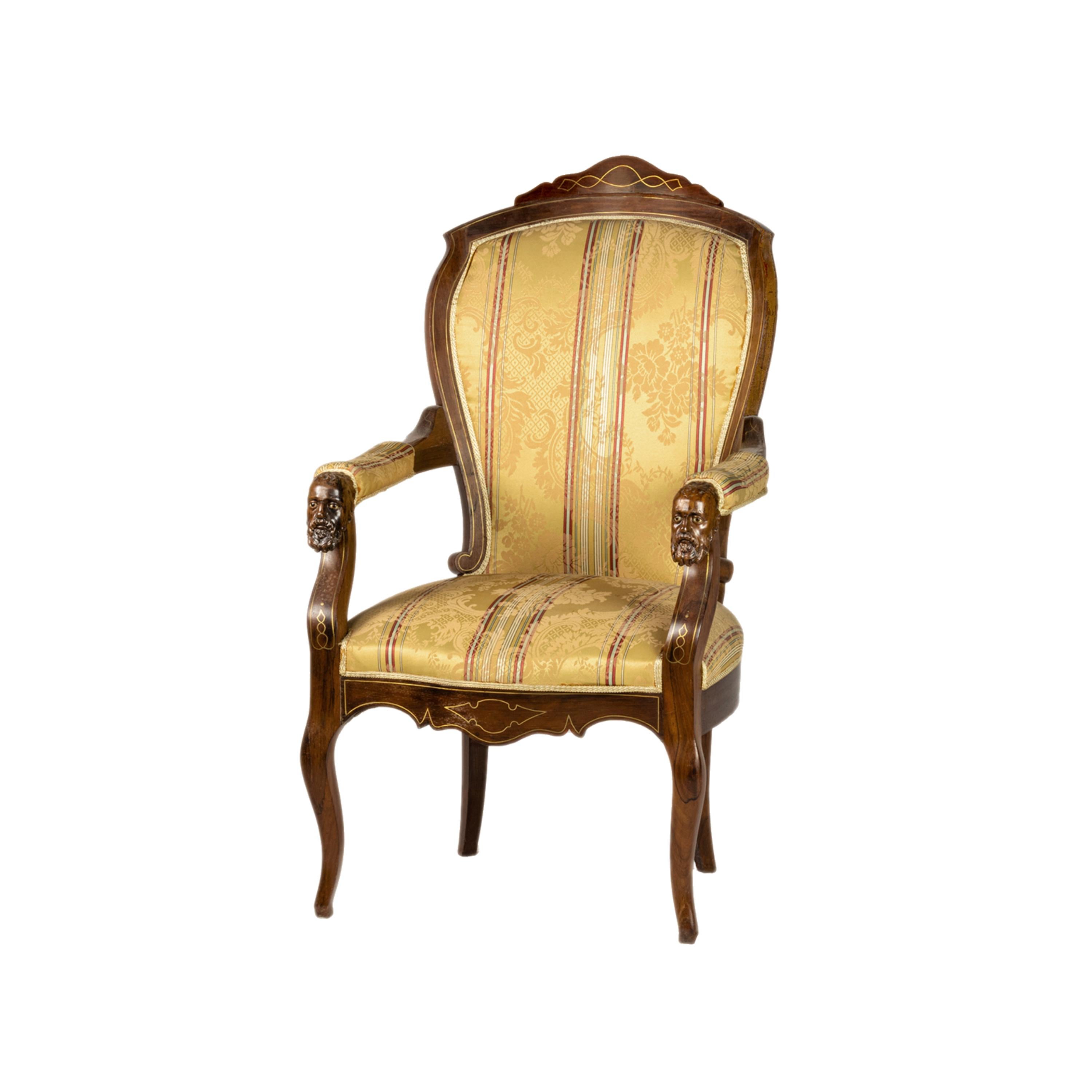 French Pair of Louis Philippe Armchairs, 19th Century For Sale