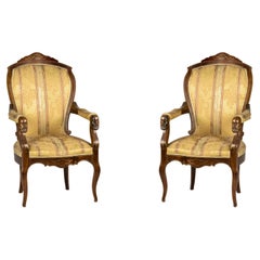 Pair of Louis Philippe Armchairs, 19th Century